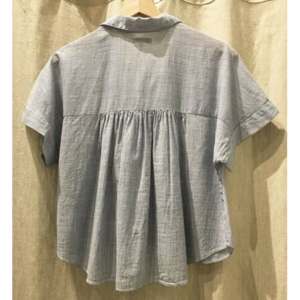 Madewell Striped Shirt w/Embroidery, Large - Picture 3 of 6